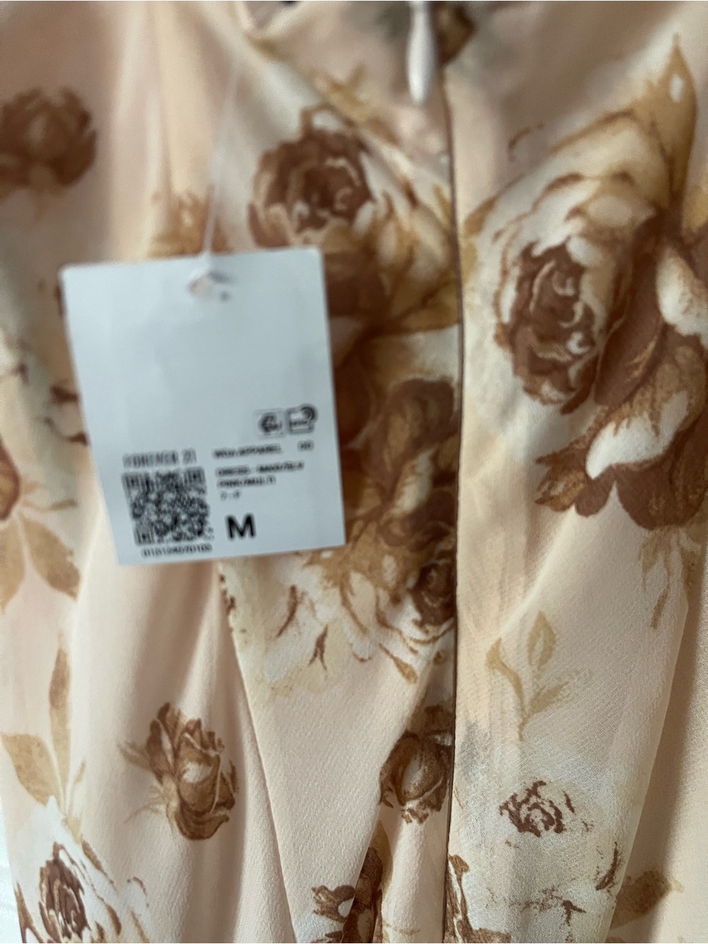 Forever 21 Cream Maxi Dress with Brown Floral Print - Picture 4 of 5